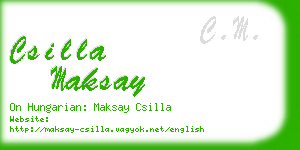 csilla maksay business card